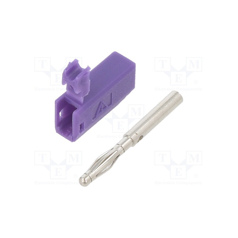10 pcs : 22.2617-26 - Plug, 2mm banana, 10A, 30VAC, 60VDC, violet, nickel plated, 0.5mm2