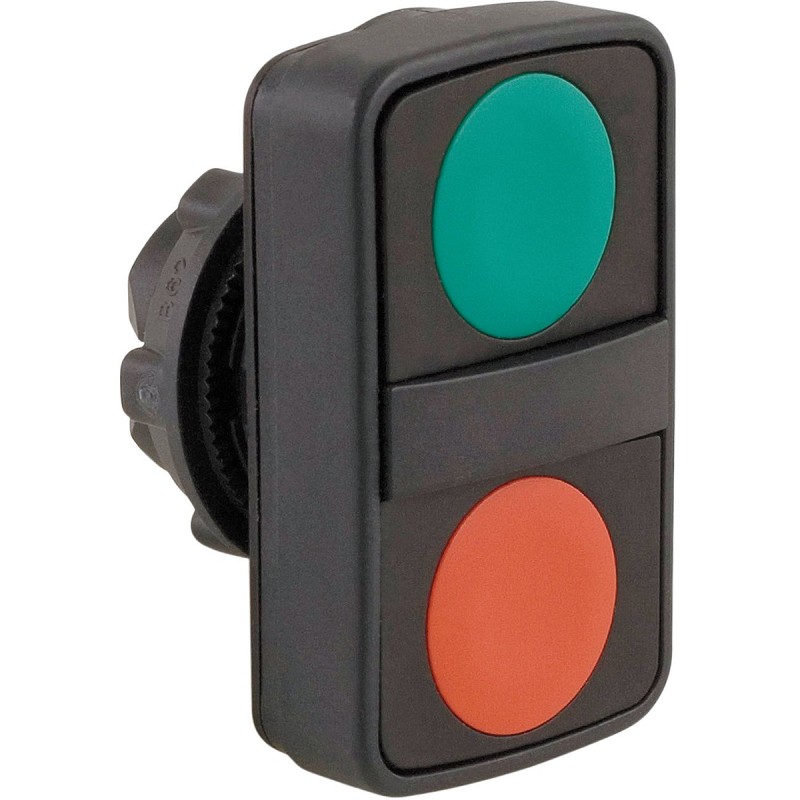 1 pcs - Schneider Electric Harmony XB5 Series Green, Red Momentary Push Button Head, 22mm Cutout, IP67, IP69K