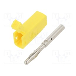 10 pcs : 22.2617-24 - Plug, 2mm banana, 10A, 30VAC, 60VDC, yellow, nickel plated, 0.5mm2