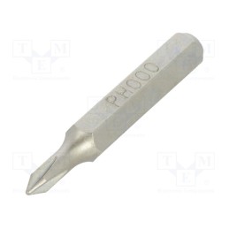 10 pcs : 12560011 - Screwdriver bit, Phillips, PH000, Overall len: 27mm
