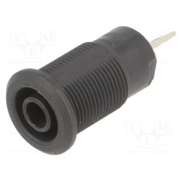 10 pcs : 49.7031-21 - Socket, 4mm banana, 24A, 1kV, Cutout: Ø12.2mm, black, nickel plated
