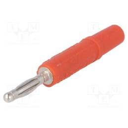 10 pcs : FK 02 L NI / RT - Plug, 2mm banana, 10A, 33VAC, 70VDC, red, nickel plated, -25÷90°C