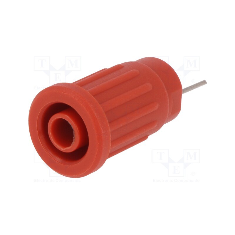 10 pcs : SEPB 7089 NI / RT - Socket, 4mm banana, 24A, 1kV, red, on panel,push-in, 33mm, -25÷80°C
