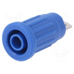 10 pcs : SEPB 7089 NI / BL - Socket, 4mm banana, 24A, 1kV, blue, on panel,push-in, 33mm, 5mΩ
