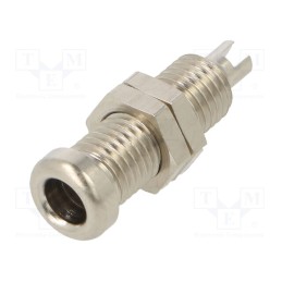 10 pcs : BU 10 - Socket, 4mm banana, 16A, 60VDC, nickel plated, screw, 22mm
