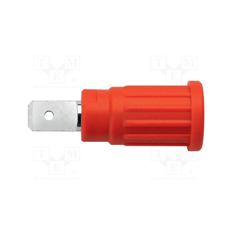 10 pcs : SEPB 7090 NI / RT - Socket, 4mm banana, 24A, 1kV, red, on panel,push-in, 34mm, -25÷80°C