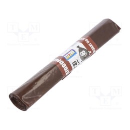 10 rol : 03-02-06712A - Trash bags, polyetylene LD, brown, 60l, 10pcs.