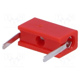 10 pcs : MPB 1 RT - Socket, 2mm banana, 6A, 10.25mm, red, PCB, Plating: tinned, 6mΩ