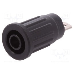 10 pcs : SEPB 7089 NI / SW - Socket, 4mm banana, 24A, 1kV, black, on panel,push-in, 33mm, 5mΩ