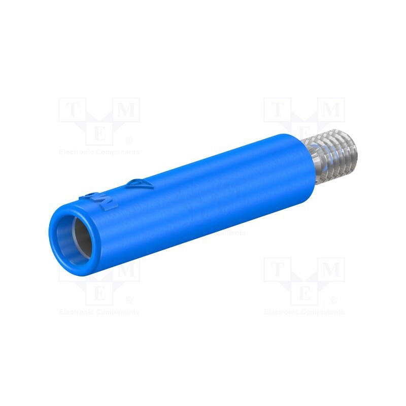 10 pcs : 23.1033-23 - Socket, 4mm banana, 32A, blue, nickel plated, screw, insulated