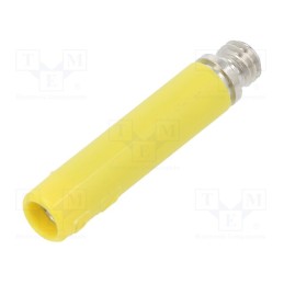 10 pcs : 23.1034-24 - Socket, 4mm banana, 32A, yellow, nickel plated, screw, insulated