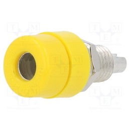 10 pcs : BIL 20 GE - Socket, 4mm banana, 32A, 60VDC, yellow, screw, Overall len: 23.5mm
