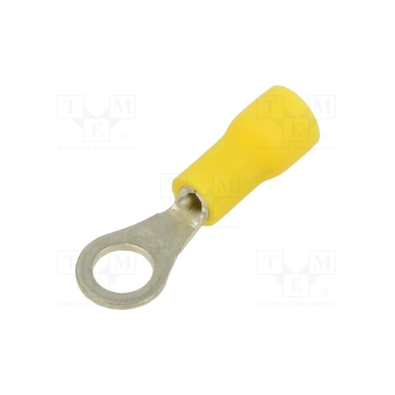 10 pcs : PV22-4R-CYY - Tip: ring, Ø: 2.5mm, crimped, for cable, insulated, tinned, yellow