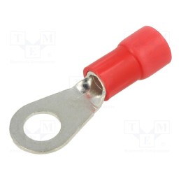 10 pcs : PV8-56R-QY - Tip: ring, Ø: 8mm, crimped, for cable, insulated, tinned, red, copper
