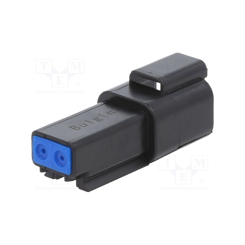 10 pcs : PX0101P02BK - Connector: wire-wire, PX0, male, plug, for cable, PIN: 2, black, IP68