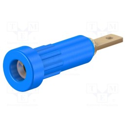 10 pcs : 23.1011-23 - Socket, 2mm banana, 10A, Overall len: 23mm, blue, insulated, 60VDC