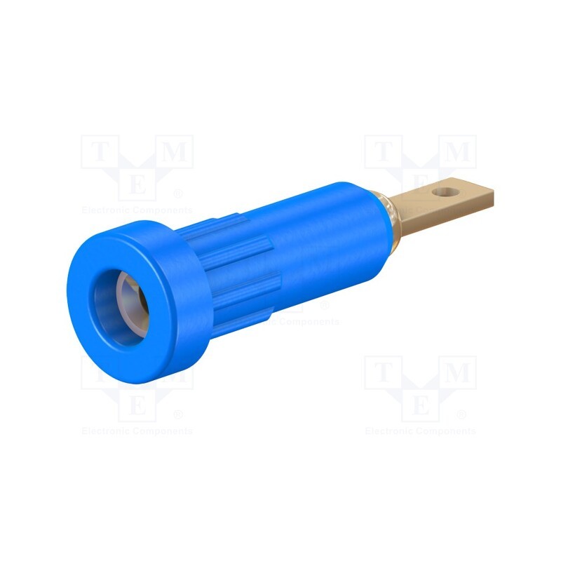 10 pcs : 23.1011-23 - Socket, 2mm banana, 10A, Overall len: 23mm, blue, insulated, 60VDC