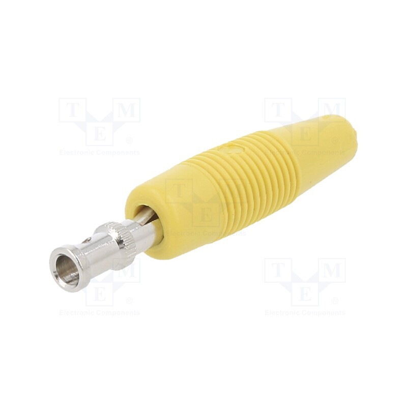 10 pcs : VON 30 GE - Plug, 4mm banana, 30A, 60VDC, yellow, non-insulated, 3mΩ, 2.5mm2