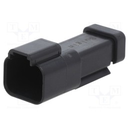 10 pcs : PX0106P02BK - Connector: wire-wire, PX0, male, plug, for cable, PIN: 2, black, IP68