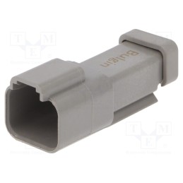 10 pcs : PX0106P02GY - Connector: wire-wire, PX0, male, plug, for cable, PIN: 2, grey, IP68