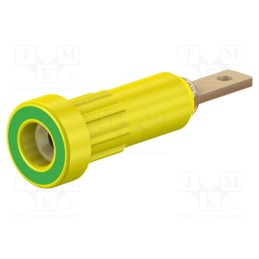 10 pcs : 23.1011-20 - Socket, 2mm banana, 10A, Overall len: 23mm, yellow-green, 60VDC