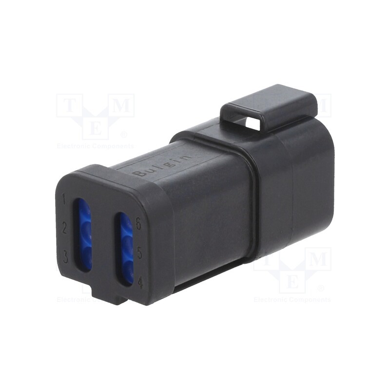 10 pcs : PX0106P06BK - Connector: wire-wire, PX0, male, plug, for cable, PIN: 6, black, IP68
