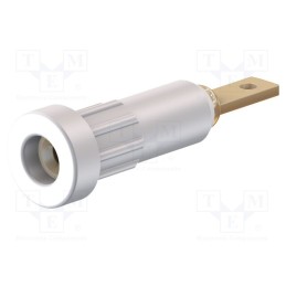 10 pcs : 23.1011-29 - Socket, 2mm banana, 10A, Overall len: 23mm, white, insulated, 60VDC