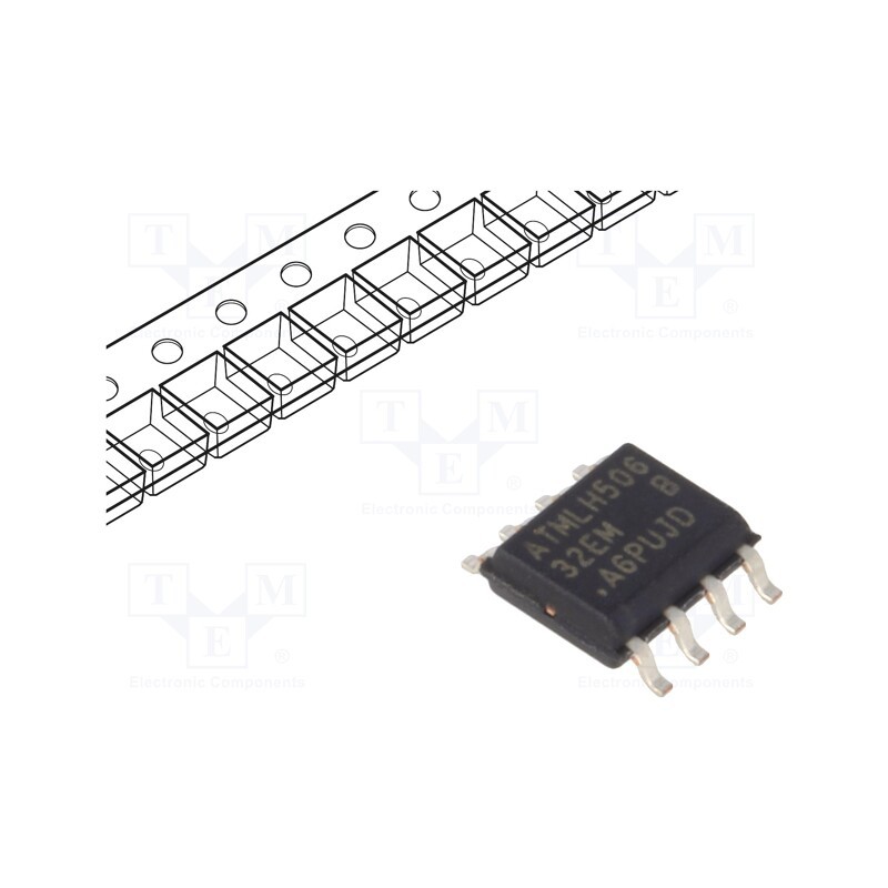 10 pcs : AT24C32E-SSHM-B - IC: EEPROM memory, 32kbEEPROM, I2C, 4kx8bit, 1.7÷3.6V, 1MHz, SO8