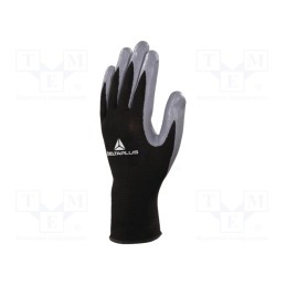 10 set : VE712GR09 - Protective gloves, Size: 9, grey-black, nitryl,polyester, VE712GR