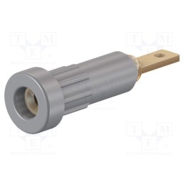 10 pcs : 23.1011-28 - Socket, 2mm banana, 10A, Overall len: 23mm, grey, insulated, 60VDC