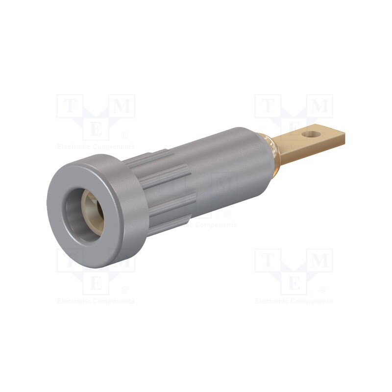 10 pcs : 23.1011-28 - Socket, 2mm banana, 10A, Overall len: 23mm, grey, insulated, 60VDC