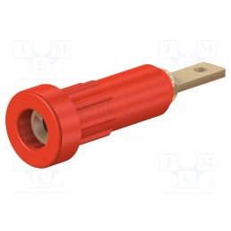 10 pcs : 23.1011-22 - Socket, 2mm banana, 10A, Overall len: 23mm, red, soldered,on panel