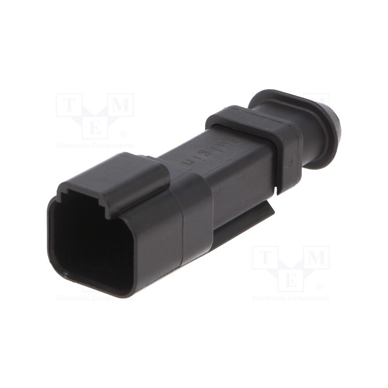 10 pcs : PX0109P02BK - Connector: wire-wire, PX0, male, plug, for cable, PIN: 2, black, IP68