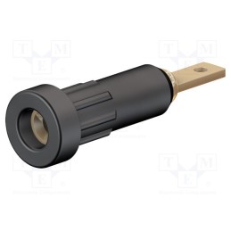 10 pcs : 23.1011-21 - Socket, 2mm banana, 10A, Overall len: 23mm, black, insulated, 60VDC