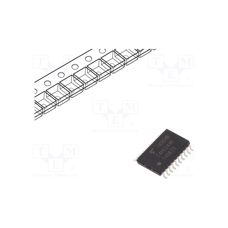 10 pcs : 74HC244D(BJ) - IC: digital, buffer,non-inverting,line driver, Ch: 8, SMD, SO20, HC