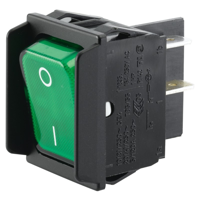 1 pcs - Marquardt Illuminated DPST, On-None-Off Rocker Switch Panel Mount