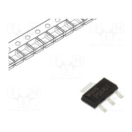 50 pcs : BCP56-16TF - Transistor: NPN, bipolar, 80V, 1A, SC73,SOT223