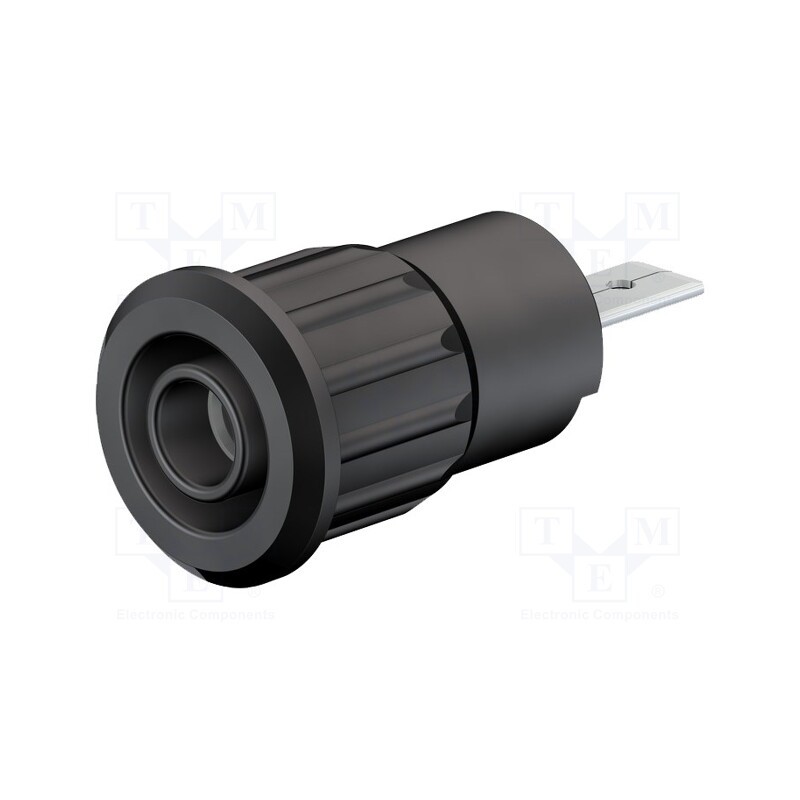 10 pcs : 23.3160-21 - Socket, 4mm banana, 24A, 1kV, Cutout: Ø12.2mm, black, nickel plated
