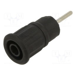10 pcs : 49.7080-21 - Socket, 4mm banana, 24A, 1kV, L: 35.5mm, black, nickel plated