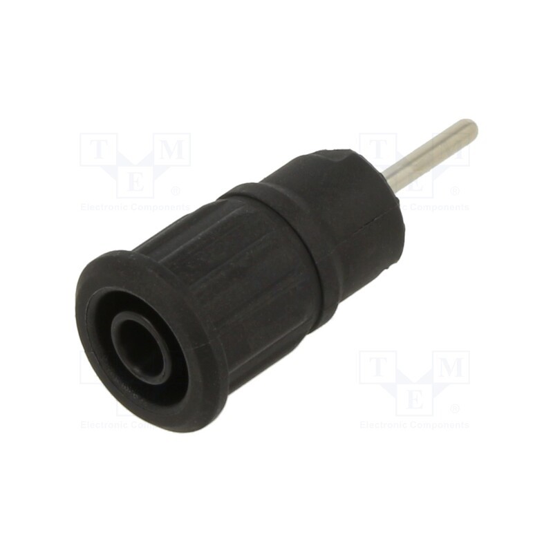10 pcs : 49.7080-21 - Socket, 4mm banana, 24A, 1kV, L: 35.5mm, black, nickel plated