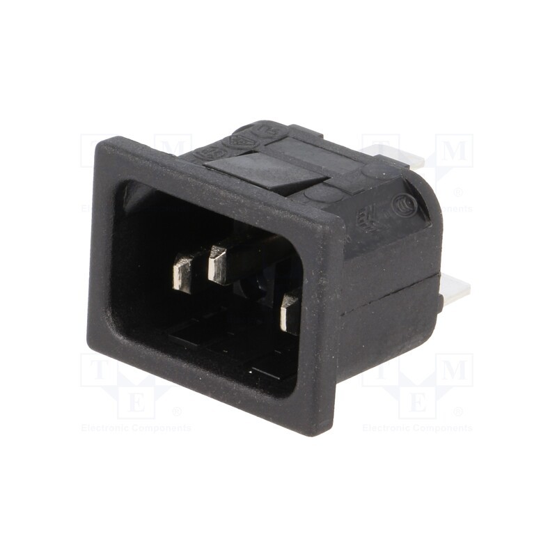 10 pcs : PX0575/10/63 - Connector: AC supply, socket, male, 10A, 250VAC, IEC 60320, C14 (E)