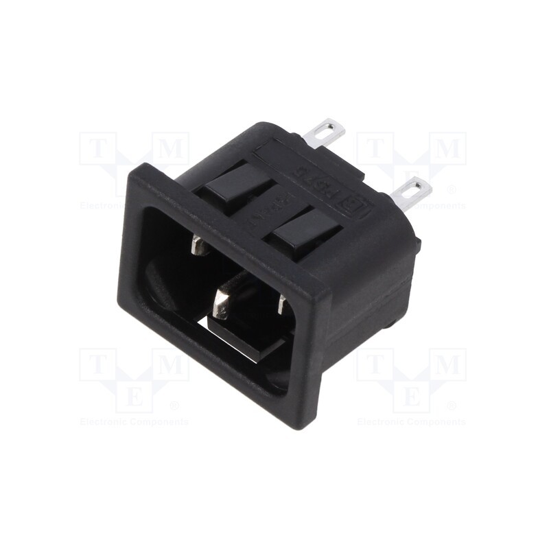 10 pcs : PX0575/15/28 - Connector: AC supply, socket, male, C14 (E), 2.8x0,8mm connectors
