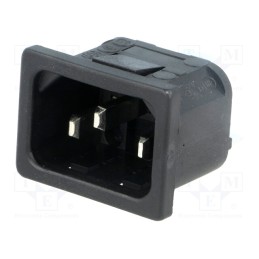 10 pcs : PX0575/20/63 - Connector: AC supply, socket, male, 10A, 250VAC, IEC 60320, C14 (E)