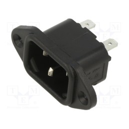 10 pcs : PX0580/48 - Connector: AC supply, socket, male, 10A, 250VAC, C14 (E), -40÷70°C