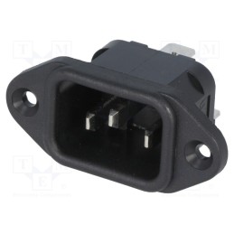 10 pcs : PX0580/63 - Connector: AC supply, socket, male, 10A, 250VAC, C14 (E), -40÷70°C