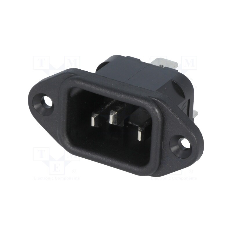 10 pcs : PX0580/63 - Connector: AC supply, socket, male, 10A, 250VAC, C14 (E), -40÷70°C