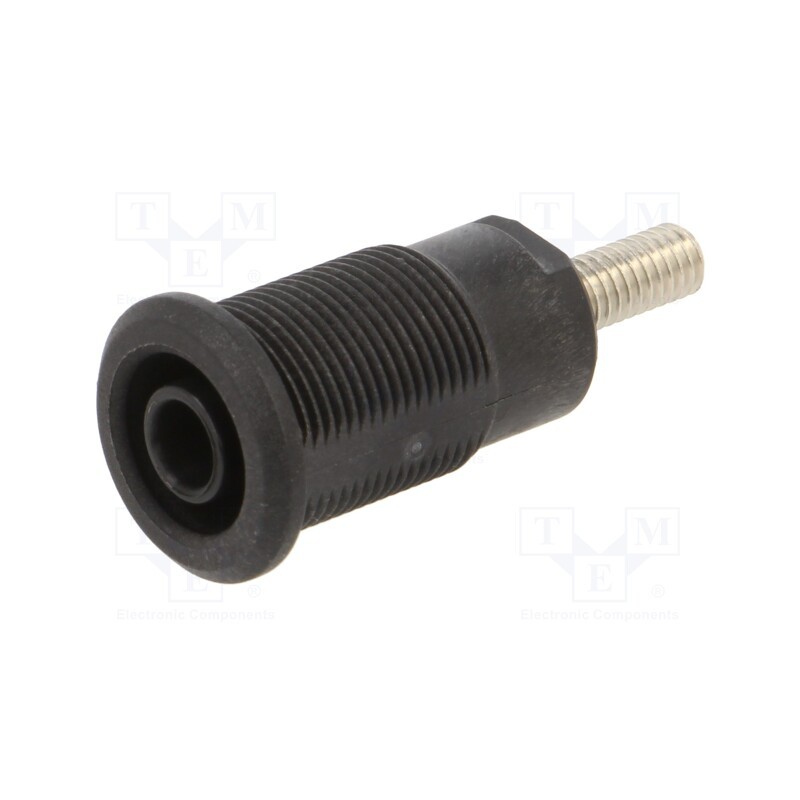 10 pcs : 66.7034-21 - Socket, 4mm banana, 32A, black, nickel plated, Overall len: 33mm