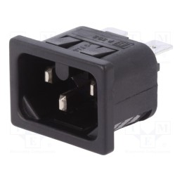 10 pcs : PX0595/10/63 - Connector: AC supply, socket, male, 10A, 250VAC, IEC 60320, UL94V-0