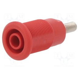 10 pcs : 66.7034-22 - Socket, 4mm banana, 32A, red, nickel plated, Overall len: 33mm