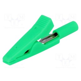 10 pcs : AX-CR-2PM-G - Crocodile clip, 10A, 60VDC, green, Overall len: 41.5mm
